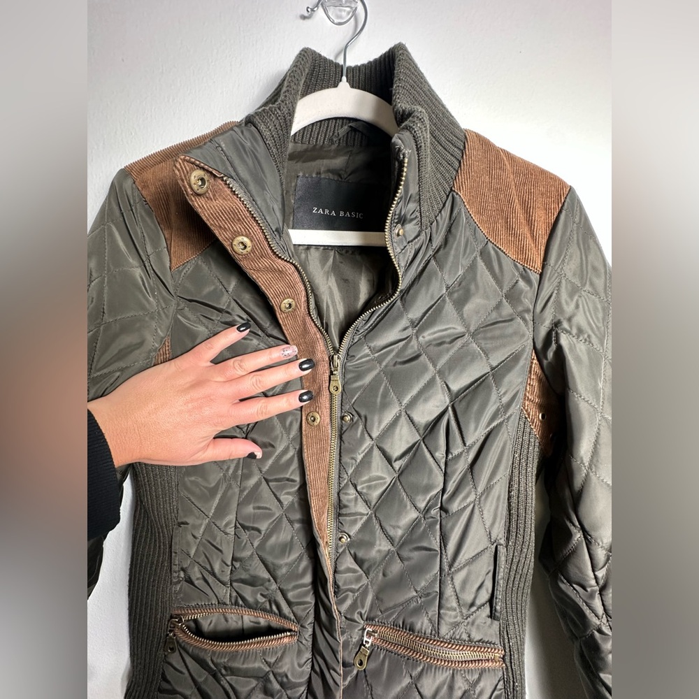 Zara Basic Quilted Country Style Jacket Size Small - Picture 9 of 14